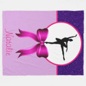 Ballerina Dancer Glitzer und Bow Fleece Blanket (Vorderseite (Horizontal))