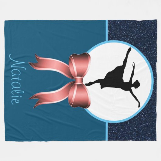 Ballerina Dancer Glitzer und Bow Fleece Blanket (Vorderseite (Horizontal))