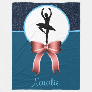 Ballerina Dancer Glitzer und Bow Fleece Blanket