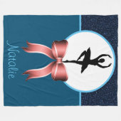 Ballerina Dancer Glitzer und Bow Fleece Blanket (Vorderseite (Horizontal))