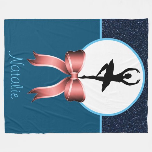 Ballerina Dancer Glitzer und Bow Fleece Blanket (Vorderseite (Horizontal))