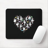 Ballerina Dancer Herz Valentinstag Teacher Danc Mousepad (Mit Mouse)