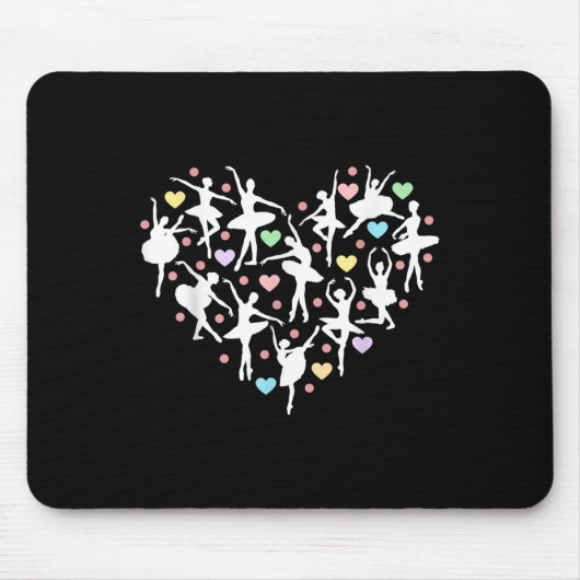 Ballerina Dancer Herz Valentinstag Teacher Danc Mousepad (Vorne)