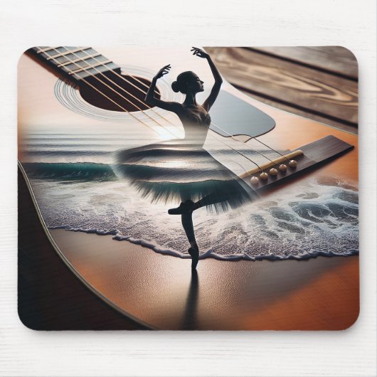 Ballerina Dancer in einer Gitarre Mousepad (Vorne)