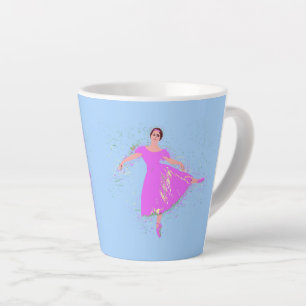 Ballerina Dancer in Magenta Rosa Kleid Milchtasse