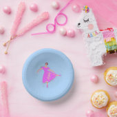 Ballerina Dancer in magentrosa Kleid Pappteller (Party)