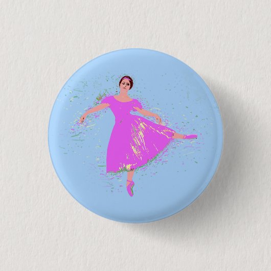 Ballerina Dancer Magenta Rosa Kleid Button (Vorderseite)