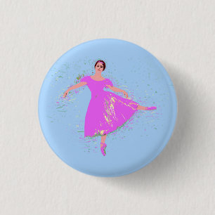 Ballerina Dancer Magenta Rosa Kleid Button
