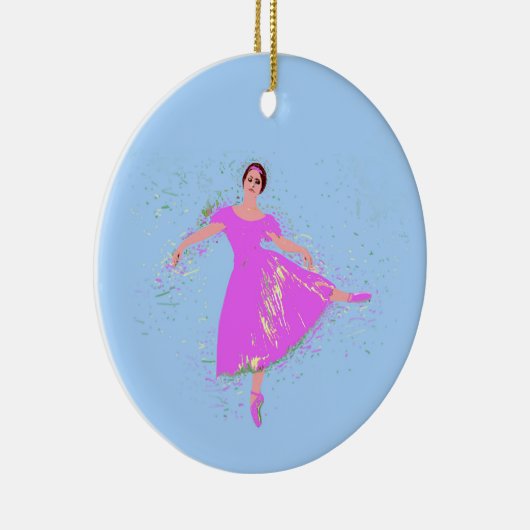 Ballerina Dancer Magenta Rosa Kleid Keramik Ornament (Rechts)