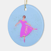 Ballerina Dancer Magenta Rosa Kleid Keramik Ornament (Links)