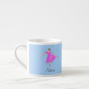 Ballerina Dancer Magenta Rosa Kleid Personalisiert Espressotasse