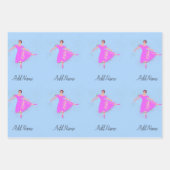 Ballerina Dancer Magenta Rosa Kleid Personalisiert Geschenkpapier Set (Vorderseite)