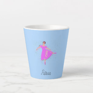 Ballerina Dancer Magenta Rosa Kleid Personalisiert Milchtasse