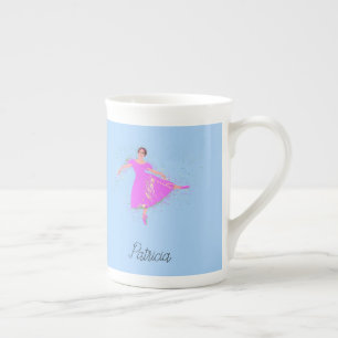 Ballerina Dancer Magenta Rosa Kleid Personalisiert Porzellantasse