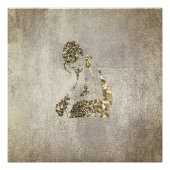 Ballerina Dancer Metallic Gray Foxier Glitzer Gold Poster (Vorderseite)