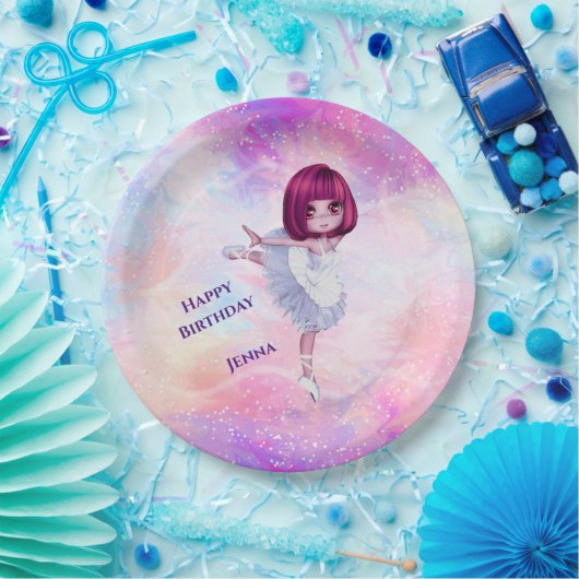 Ballerina Dancer Paper Tellers "Happy Birthday" Pappteller (Party)