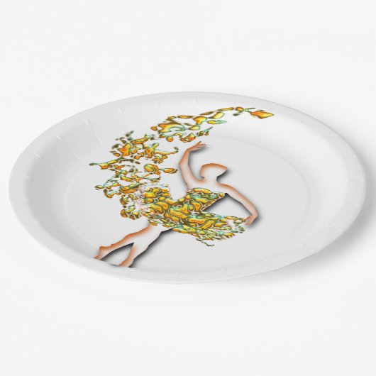 Ballerina Dancer Pappteller (Schrägansicht)