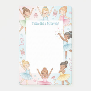 Ballerina Dancer Personalisiert Mitzvah Notes Post-it Klebezettel