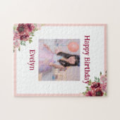 Ballerina Dancer| Rosa Blumenballett Geburtstag Puzzle (Horizontal)