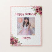 Ballerina Dancer| Rosa Blumenballett Geburtstag Puzzle (Vertikal)