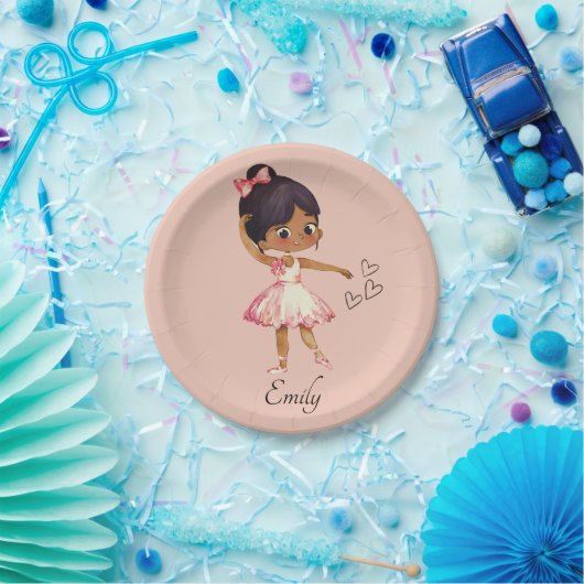 Ballerina Dancer Thema Wasserfarbe Pappteller (Party)