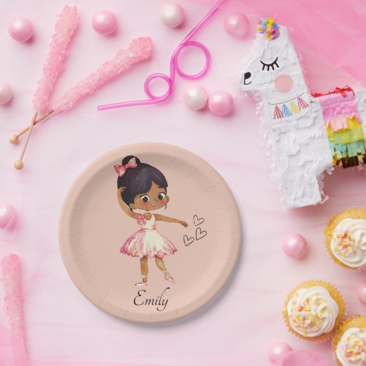 Ballerina Dancer Thema Wasserfarbe Pappteller (Party)