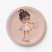 Ballerina Dancer Thema Wasserfarbe Pappteller (Vorderseite)