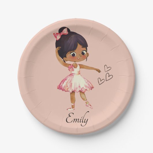 Ballerina Dancer Thema Wasserfarbe Pappteller (Vorderseite)