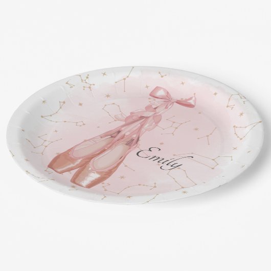 Ballerina Dancer Thema Wasserfarbe Pappteller (Schrägansicht)