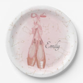 Ballerina Dancer Thema Wasserfarbe Pappteller (Vorderseite)