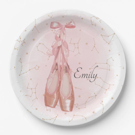 Ballerina Dancer Thema Wasserfarbe Pappteller (Vorderseite)