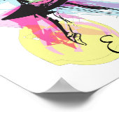 Ballerina Dancer Thema Wasserfarbe Poster (Ecke)