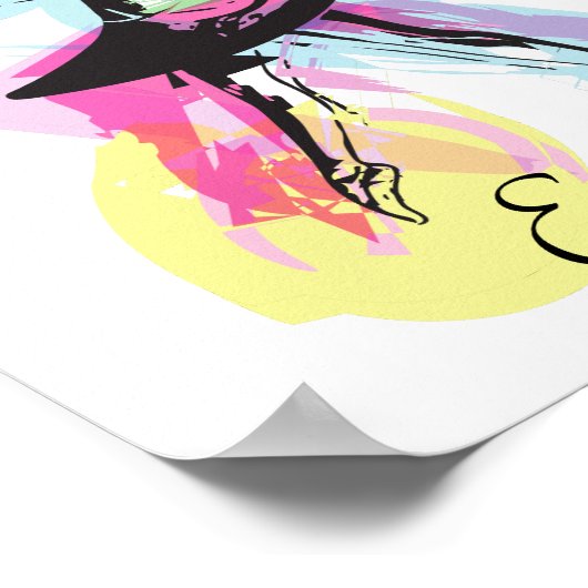 Ballerina Dancer Thema Wasserfarbe Poster (Ecke)