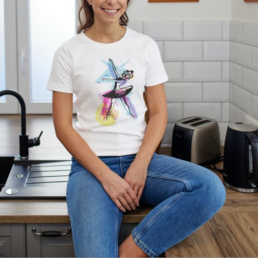 Ballerina Dancer Thema Wasserfarbe T-Shirt