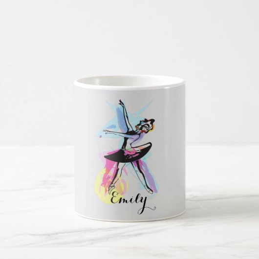 Ballerina Dancer Watercolor Kaffeetasse (Mittel)