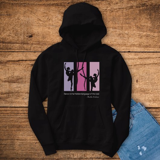 Ballerina Dancers Silhouette Pink Hoodie