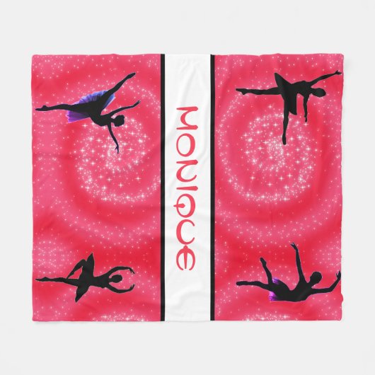 Ballerina Dancers Swirl Fleecedecke (Vorderseite (Horizontal))