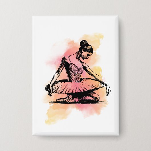 Ballerina Dancing in Color  Button (Vorderseite)