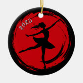 Ballerina Dated Black n Red Photo Ornament (Vorne)
