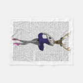 Ballerina Deer in Blue Fleecedecke (Vorderseite (Horizontal))