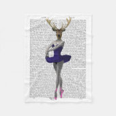 Ballerina Deer in Blue Fleecedecke (Vorderseite)