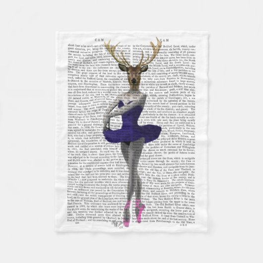 Ballerina Deer in Blue Fleecedecke (Vorderseite)