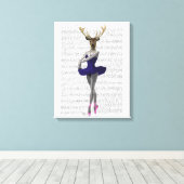 Ballerina Deer in Blue Leinwanddruck (Insitu (Holzboden))