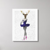 Ballerina Deer in Blue Leinwanddruck (Vorderseite)