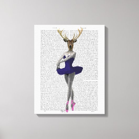 Ballerina Deer in Blue Leinwanddruck (Vorderseite)