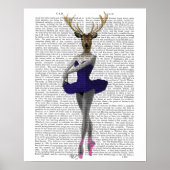 Ballerina Deer in Blue Poster (Vorne)