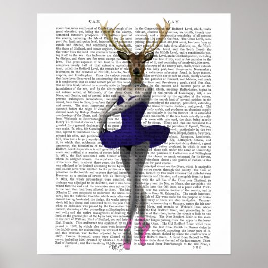 Ballerina Deer in Blue Poster (Vorne)