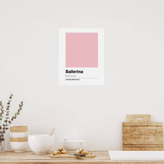 Ballerina Definition Poster - Moderne Kunst Print (Küche)