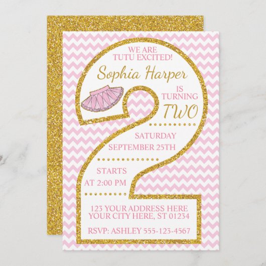 Ballerina der Ballettröckchen-2. Einladung (Vorne/Hinten)