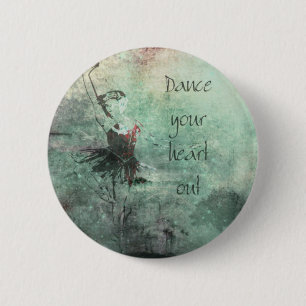 Ballerina, die heraus ihr Herz tanzt Button